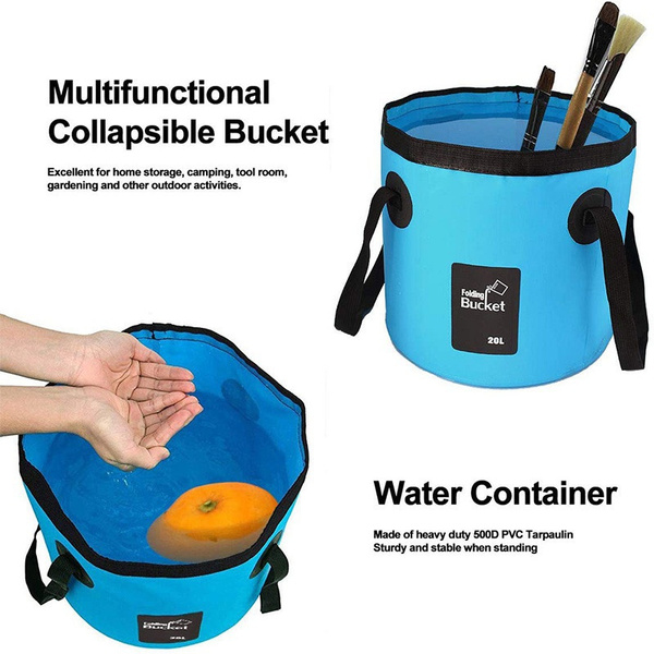 12L/20L Outdoor Water Bucket Collapsible Fishing Camping Water Storage Container 