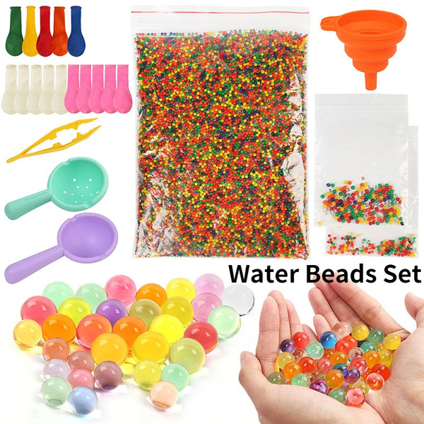 30000 Pcs/Bag small Crystal Water Beads,150 Medium Jumbo Water beads,150  Large Jumbo Water beads,15 Balloons Mixed Jelly Beads Water Gel Balls,  Color