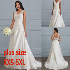 gowns, Plus Size, Lace, whiteweddingdres