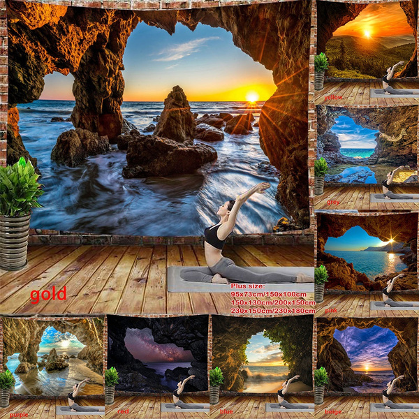 Natural Cave Tapestry Wonder Tapestries Mandala Tapestries Waterfall
