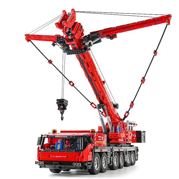 4460PCS Building Blocks High-Tech The APP RC Motorized Red GMK Crane Truck  Bricks Kids Toys