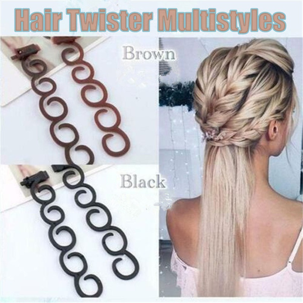 1Pc French Braid Hair Tools Weave Hair Styling Braider Tool Magic Twist  Roller Bun Braiding Hook Accessories Coffee