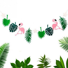 tropicalbunting, flamingo, leaf, Garland