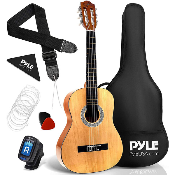 Pyle 36 Inch Junior 6 String Beginner Classic Acoustic Guitar with ...