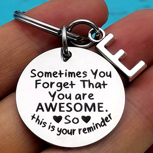 Funny Inspirational Birthday Christmas Keychain Gifts Sometimes You Forget  You’re Awesome | Wish