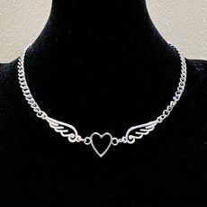 Steel, Heart, Chain Necklace, necklaces for men