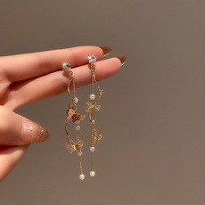 butterfly, DIAMOND, stainless steel earrings, punk earring