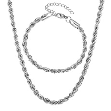 Steel, Rope, Chain Necklace, Stainless Steel
