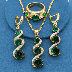 Blues, Women, goldcolorjewelryset, Crystal Jewelry