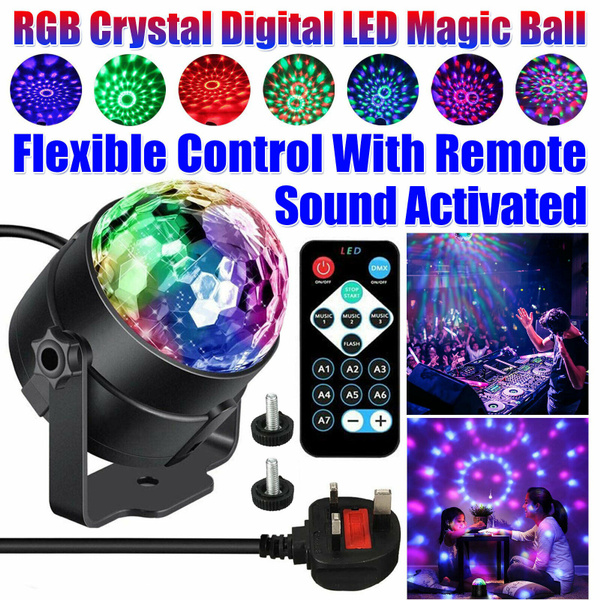 1/2PCS RGB LED Party Effect Disco Ball Light Stage Lighting with Remote ...
