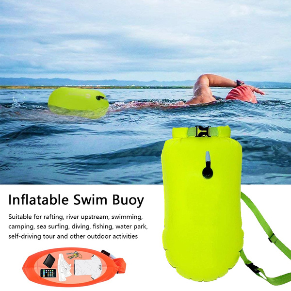 Inflatable Open Water Swim Buoy Air Dry Bag Device Buoy Tow Float Swimming *A 