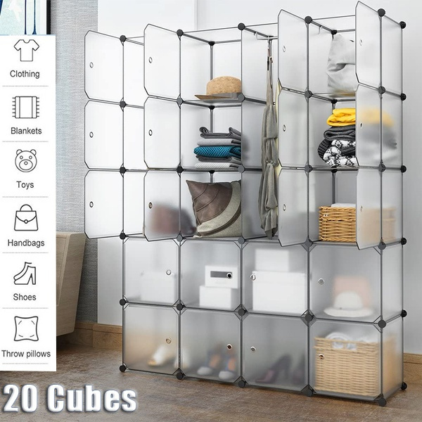 Cube Storage Organizer 20 Cubes Stackable Portable Closet Organizer ...