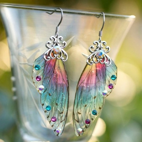 BUTTERFLY wing art earrings MONARCH – gold, silver, rose gold – Colourful  and unique modern art jewellery handmade in Melbourne, Australia