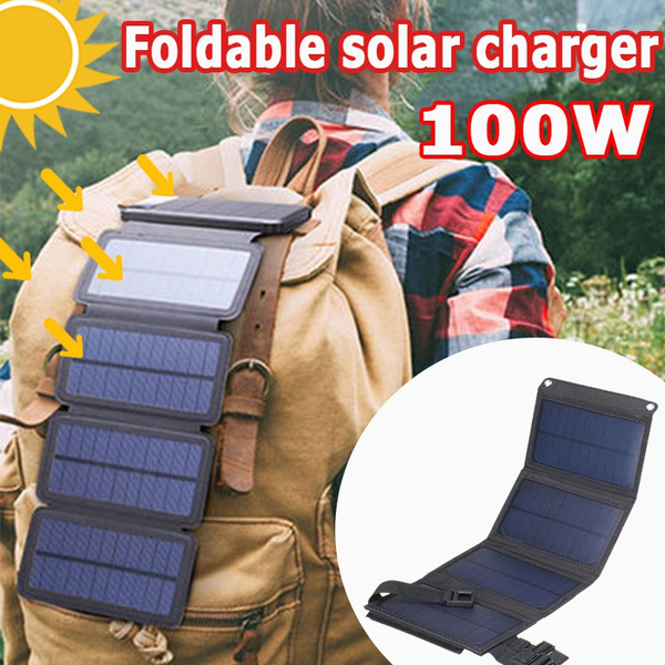 4 Fold Outdoor Travel Portable Solar Mobile Battery Foldable Solar