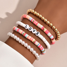 Charm Bracelet, polymer, Mode, Pearl Bracelet