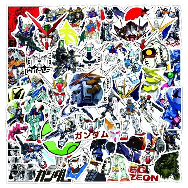 50Pcs/Set GUNDAM Stickers Anime Waterproof Stickers Decal for Toys | Wish