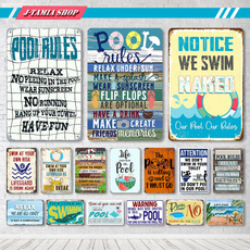 poolrule, Decor, warningsign, metalpainting