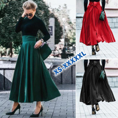 Waist, long skirt, Plus Size, ladysfashion