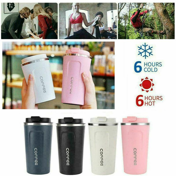 Insulated Coffee Mug Cup Travel Thermal Stainless Steel Flask Vacuum Leakproof 