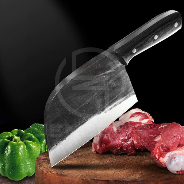 Professional Chinese Traditional Forged Butcher Knife Chef Knife Kitchen  Knife Sharp Blade Cleaver Slicer Full Tang Slaughtering Knife Chef's Meat  Cleaver High Manganese Steel Hardness Forged Manual Knife Filleting Slicing  Vegetable Cutter