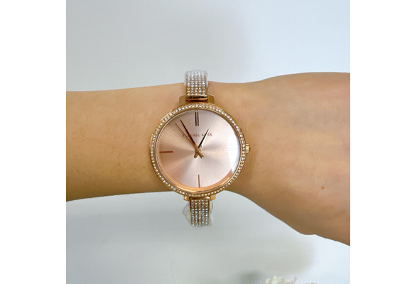 Michael Kors Ladies Jaryn Crystal Case Band Rose Gold Model MK3785 - Rose  Gold | M.catch.com.au