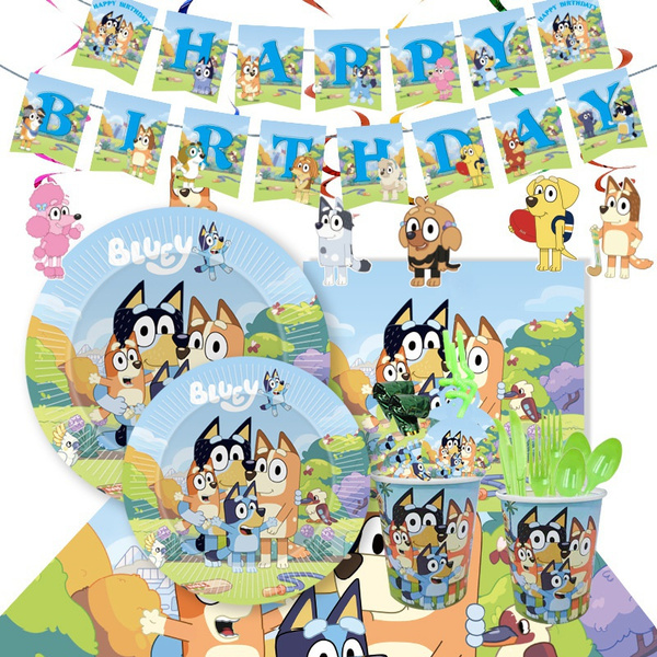 Popular Cartoon Bluey Theme Children's Party Decoration Disposable