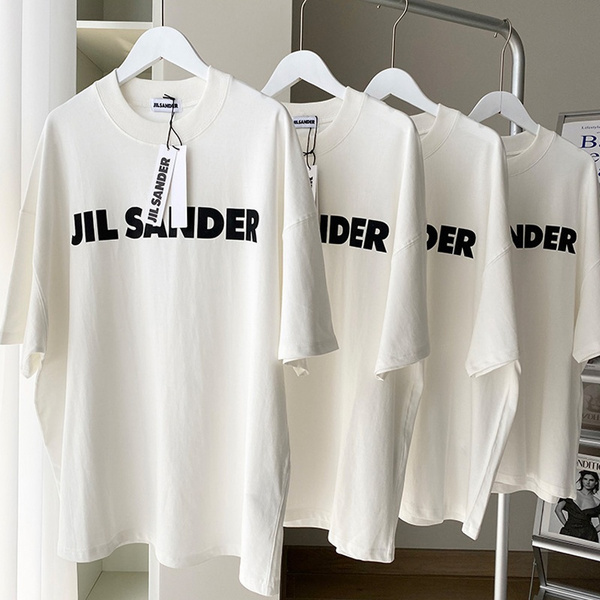 Jil Sander Camiseta blanca de algodón de alta calidad estilo ...