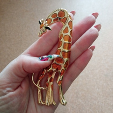 brown, brooches, giraffe, Pins