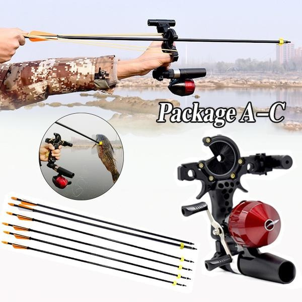 Outdoor Hunting Catapult Fish Shooting Equipment Fishing Slingshot with  Arrow Stand Precision Shooting Bow