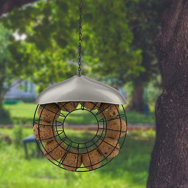 Bird Feeder Bird Outdoor Iron Rainproof Windproof Hanging Style Feeder 