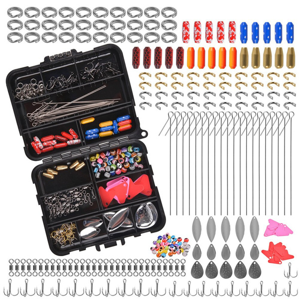 230Pcs Fishing Spoon Spinner Lure making Kit with Treble Hook