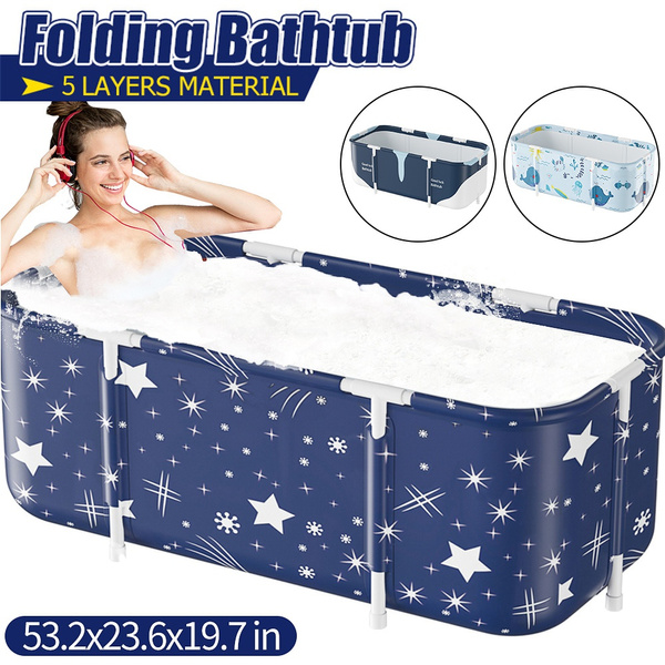 1.35M Foldable Bathtub Adult Soaking Bath Tub Eco-Friendly Bathing