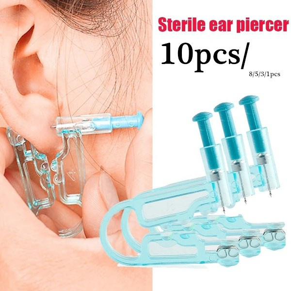 Portable Disposable Safety Ear Piercing Gun Painless Non-bleeding  Bacteria-free Hygienic With Stud Convenient Ear Piercing Kit 10/8/5/3/1PCS