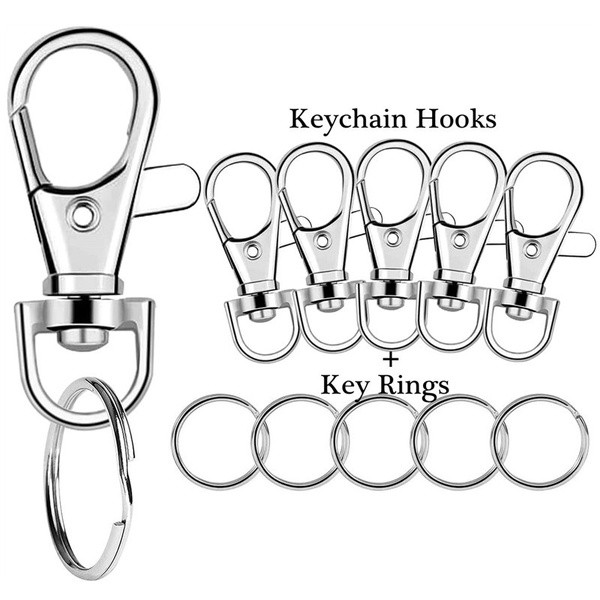 10 Pcs Keychain Hooks with Key Rings, Keychain Clip Hooks With