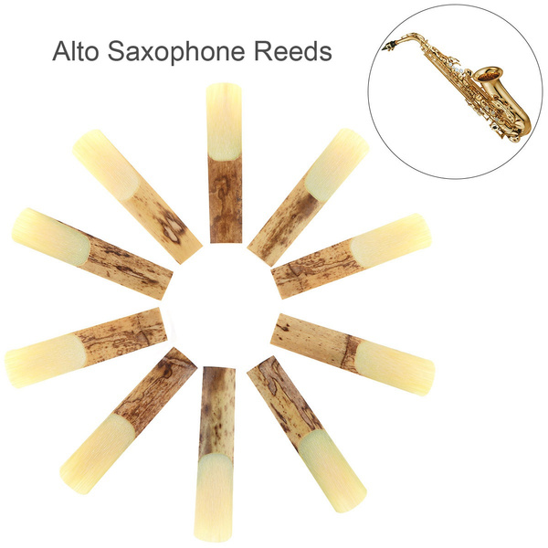 10pcs Alto bE 2-1/2 Saxophone Reeds Bamboo Strength 2.5 for Saxophone ...