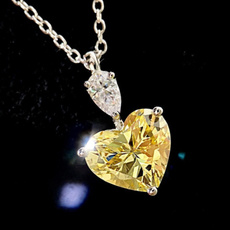 Sterling, Hjerte, gemstonenecklace, Chain