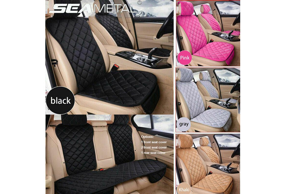 3Pcs/set Universal Plush Car Seat Covers Auto Front Backrest Seat Cushion  Protector Pad Interior Accessories (Beige/Pink/Black/Grey)