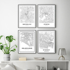 brisbanecitymapcanvasposter, Decor, art, Gifts