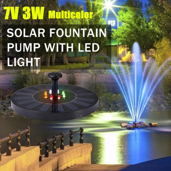 Bomba de fuente solar con luces Fuente de agua solar mejorada Fuentes Bomba de fuente solar con luces Fuente de agua solar mejorada Fuentes