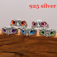Owl, animalring, Jewelry, 925 silver rings