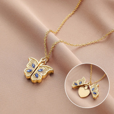 butterfly, Heart, jewelrylocket, necklace for women
