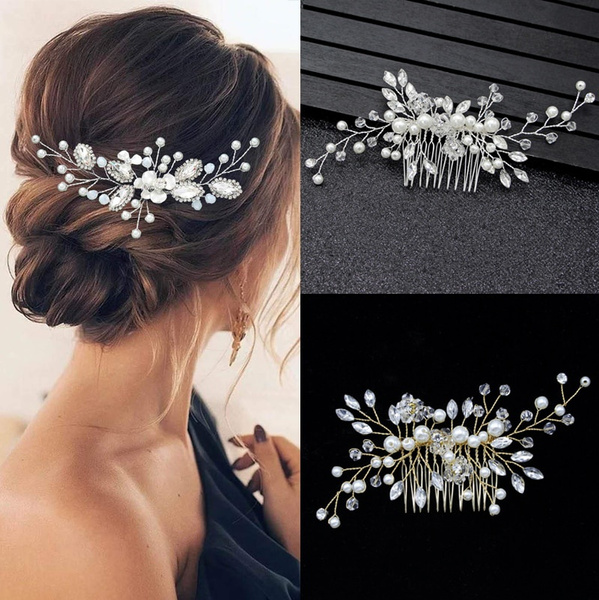 New Bridal Hair Accessories Handmade Imitation Pearl Rhinestone Wedding  Hair Combs Pearl Hair Vine Wedding Hair Head Piece | Wish