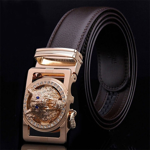 Domineering Wolf Head Belt Men's Personalized Automatic Belt