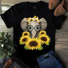 sunflowertshirt, cute, looseteeshirt, Summer