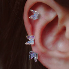 butterfly, Steel, titanium steel, butterfly earrings