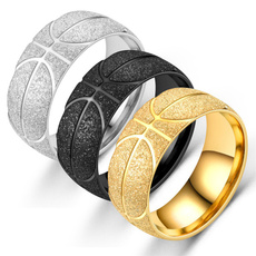 basketballring, Fashion, 925 silver rings, 18k gold ring
