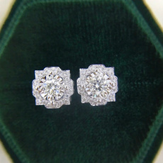 Sterling, DIAMOND, Stud Earring, wedding earrings