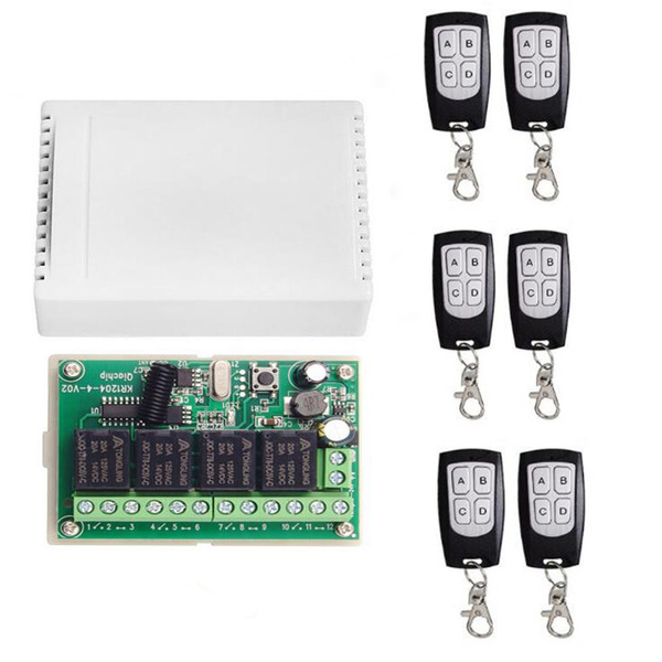 433MHz Receiver Wireless Remote Control Switch Motor Controller DC 6V-30V 4  Channel Relay Module Transmitter