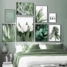 Plants, art, canvaspainting, Tulips