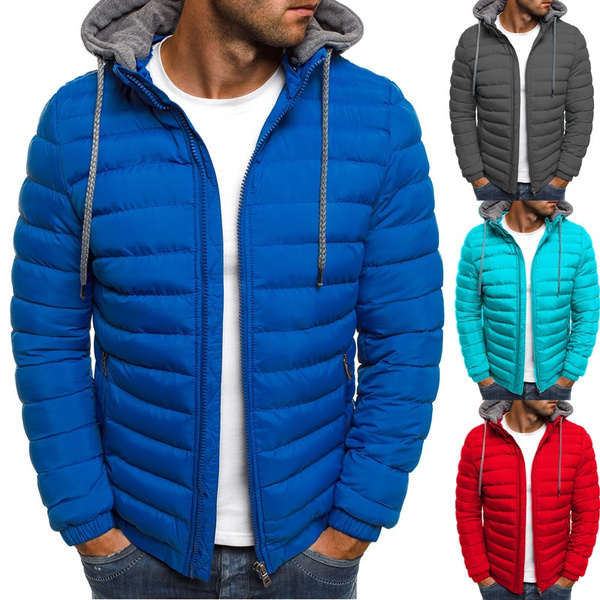 Plus Size S-3XL Men's Fashion Down Hooded Coat Autumn and Winter Warm ...